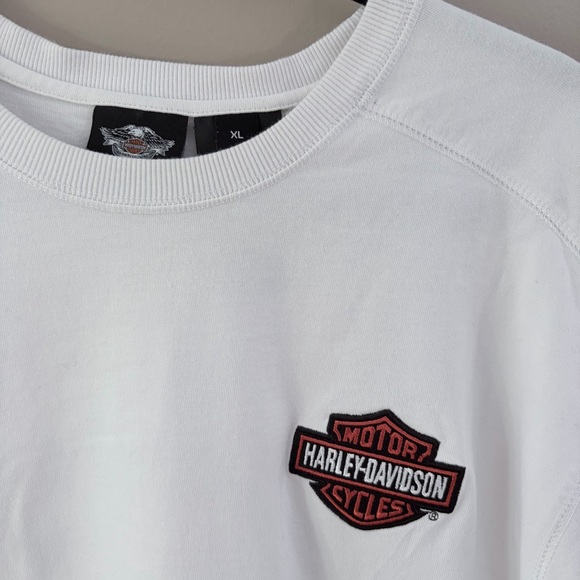 Harley-Davidson White Long Sleeve Flame Graphic Tee XL - Picture 3 of 8